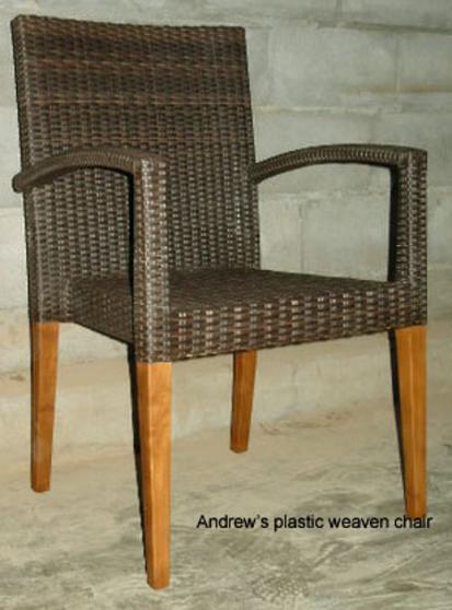 plastic weaven chair ANDREW teak frame